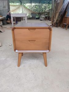 2 drawer wooden nightstand